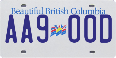 BC license plate AA900D