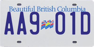 BC license plate AA901D