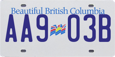 BC license plate AA903B