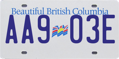 BC license plate AA903E