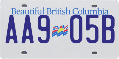 BC license plate AA905B