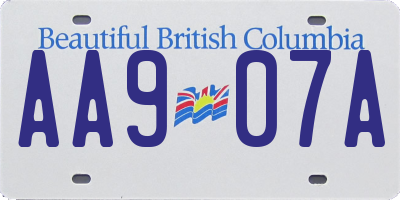 BC license plate AA907A