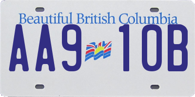BC license plate AA910B
