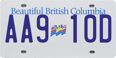 BC license plate AA910D