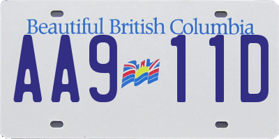 BC license plate AA911D