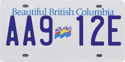 BC license plate AA912E