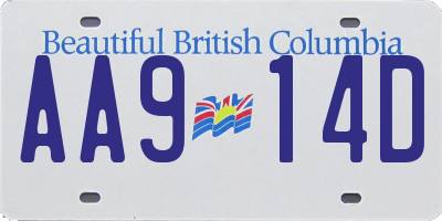 BC license plate AA914D