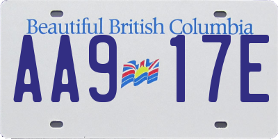 BC license plate AA917E