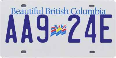 BC license plate AA924E