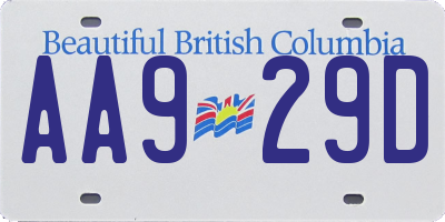 BC license plate AA929D