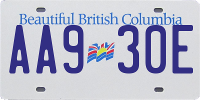 BC license plate AA930E