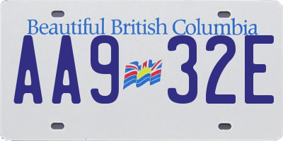 BC license plate AA932E