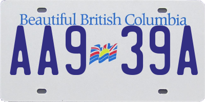 BC license plate AA939A