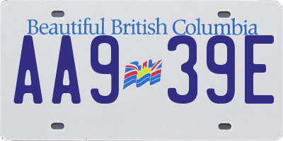BC license plate AA939E