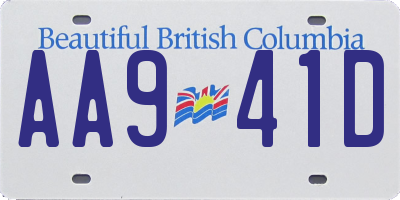 BC license plate AA941D