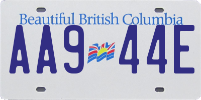 BC license plate AA944E