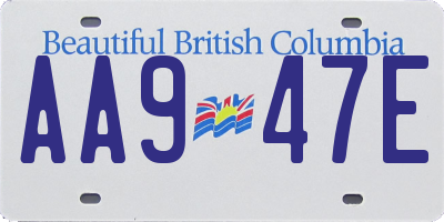 BC license plate AA947E