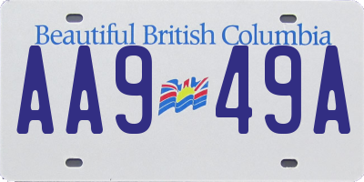 BC license plate AA949A