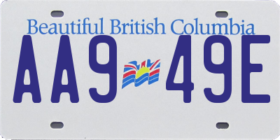 BC license plate AA949E