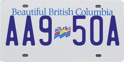 BC license plate AA950A
