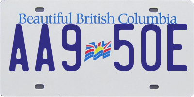 BC license plate AA950E