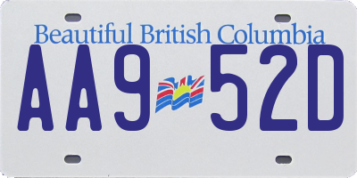 BC license plate AA952D