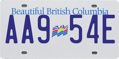 BC license plate AA954E