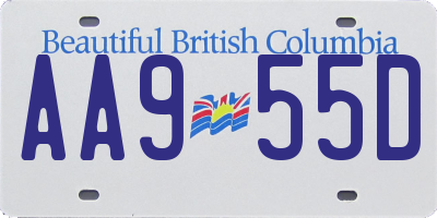 BC license plate AA955D