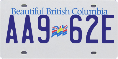 BC license plate AA962E