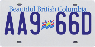 BC license plate AA966D