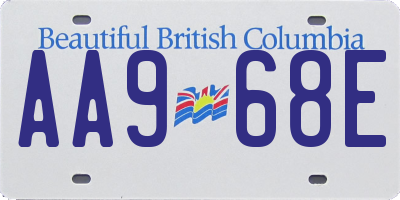 BC license plate AA968E