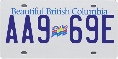 BC license plate AA969E