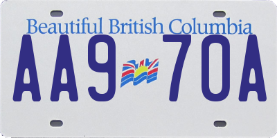 BC license plate AA970A