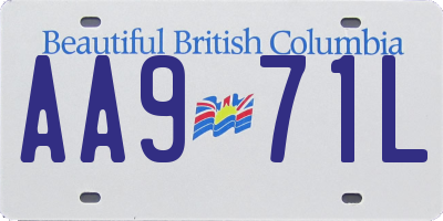 BC license plate AA971L