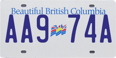 BC license plate AA974A