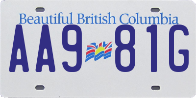 BC license plate AA981G