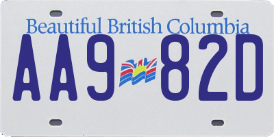 BC license plate AA982D