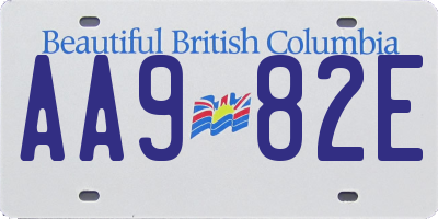 BC license plate AA982E