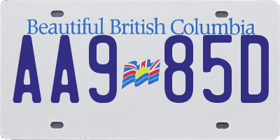 BC license plate AA985D