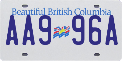 BC license plate AA996A