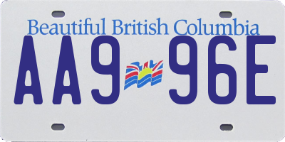 BC license plate AA996E