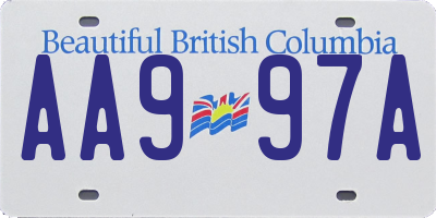 BC license plate AA997A
