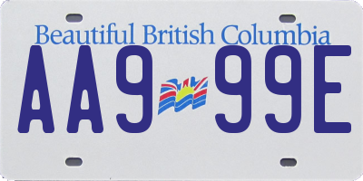 BC license plate AA999E