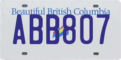 BC license plate ABB807