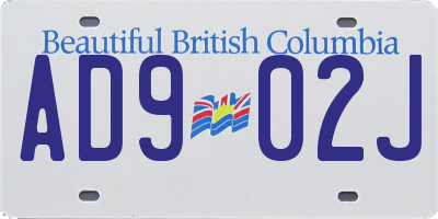 BC license plate AD902J