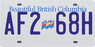 BC license plate AF268H