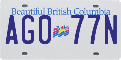 BC license plate AG077N