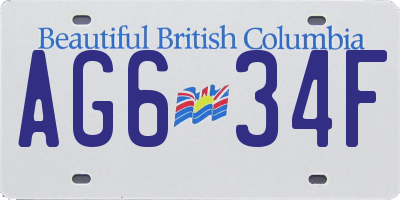 BC license plate AG634F