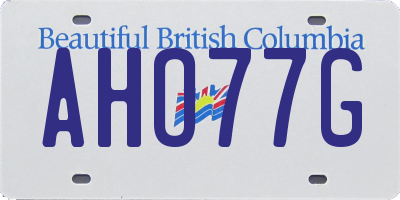 BC license plate AHO77G