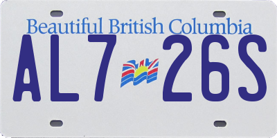 BC license plate AL726S